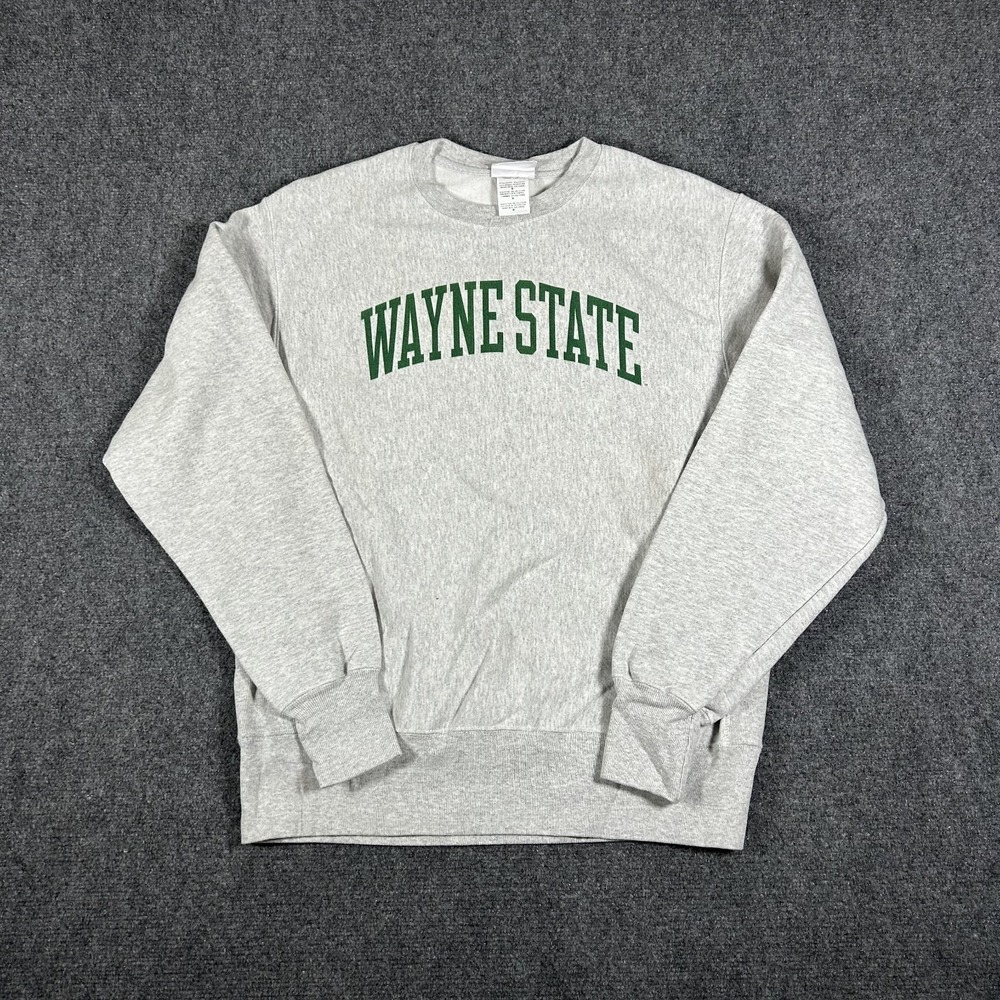Champion Reverse Weave Wayne State University Sweatshirt Medium Gray #2502